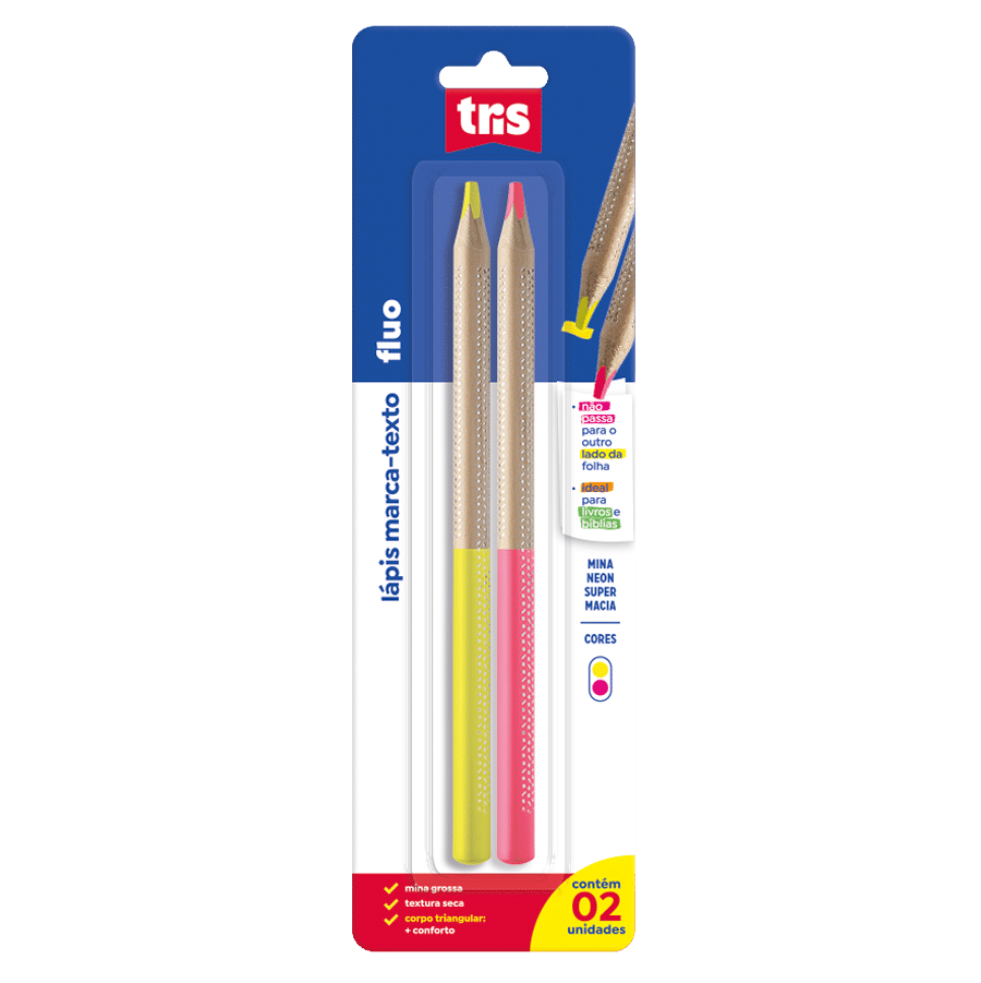Lapis marca-texto Fluo (cartela com 2 und)